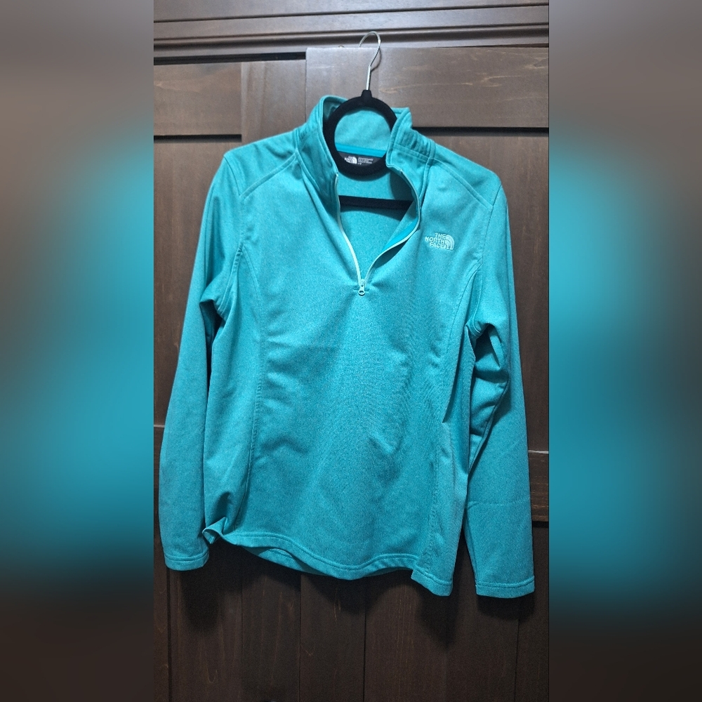 The North Face Turquoise Quarter-Zip Fleece Sz Med